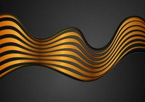 zwart en bronzen elegant golven abstract zakelijke achtergrond vector