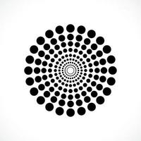 zwart abstract vector cirkel frame halftoonpunten embleemontwerp embleem. ronde rand pictogram met cirkel stippen textuur. vector illustratie eps 10