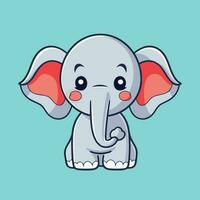 schattige baby olifant cartoon zitten vector