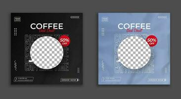 plein sociaal media post voor koffie reclame vector