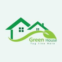 vector groen eco huis logo concept