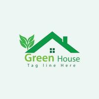 vector groen eco huis logo concept