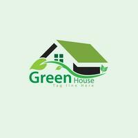 vector groen eco huis logo concept