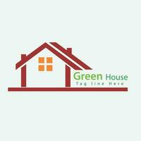 vector groen eco huis logo concept