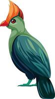 de rood kuif- turaco vector illustratie , Angola nationaal vogel , tauraco erythrolophus , Afrikaanse otidimorf vogel vector beeld