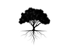 zwart Afdeling boom of naakt bomen silhouetten. hand- getrokken geïsoleerd illustraties. vector