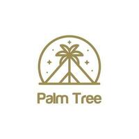 palm boom logo lijn kunst vector gemakkelijk minimalistische illustratie sjabloon. strand teken of symbool voor reizen avontuur buitenshuis bedrijf