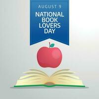 nationaal boek geliefden dag ontwerp sjabloon. boek geliefden groet. boek vector ontwerp. boek illustratie. appel ontwerp. vlak ontwerp.