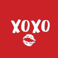 xoxo borstel belettering teken, grunge kalligrafische knuffels en kusjes zin, internet slang afkorting xoxo symbolen, vector illustratie