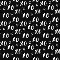 xoxo borstel belettering tekens naadloze patroon, grunge kalligrafische knuffels en kusjes zin, internet jargon afkorting xoxo symbolen, vector illustratie geïsoleerd op een witte achtergrond