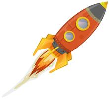 Comic Rocket Ship vector