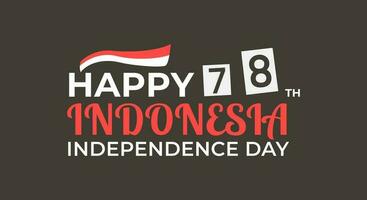 gelukkig 78ste Indonesisch onafhankelijkheid dag. retro stijl abstract ontwerp voor groet, achtergrond, banier, kaart vector