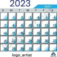 mei 2023 kalender vector sjabloon