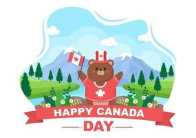 happy canada day viering illustratie vector