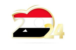 jaar 2024 met Jemen vlag patroon. vector