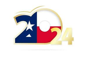 jaar 2024 met Texas vlag patroon. vector