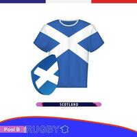 rugby Jersey van Schotland nationaal team met vlag. vector