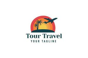 tour en reizen logo vector icoon illustratie