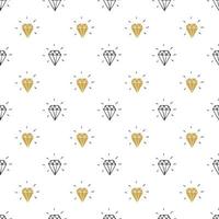 diamant naadloze patroon vectorillustratie. hand getrokken geschetste doodle diamant symbolen achtergrond vector