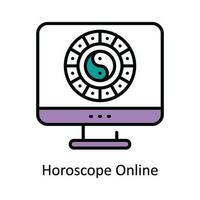 horoscoop online vector vullen schets icoon ontwerp illustratie. astrologie en dierenriem tekens symbool Aan wit achtergrond eps 10 het dossier