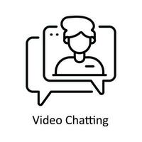 video chatten vector schets icoon ontwerp illustratie. online streaming symbool Aan wit achtergrond eps 10 het dossier