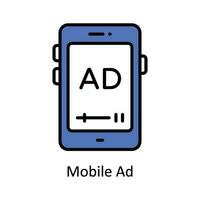 mobiel advertentie vector vullen schets icoon ontwerp illustratie. digitaal afzet symbool Aan wit achtergrond eps 10 het dossier