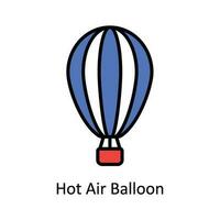 heet lucht ballon vector vullen schets icoon ontwerp illustratie. reizen en hotel symbool Aan wit achtergrond eps 10 het dossier