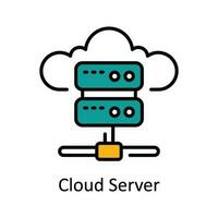 wolk server vector vullen schets icoon ontwerp illustratie. online streaming symbool Aan wit achtergrond eps 10 het dossier