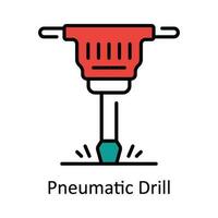 pneumatisch boren vector vullen schets icoon ontwerp illustratie. huis reparatie en onderhoud symbool Aan wit achtergrond eps 10 het dossier