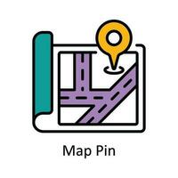 kaart pin vector vullen schets icoon ontwerp illustratie. kaart en navigatie symbool Aan wit achtergrond eps 10 het dossier