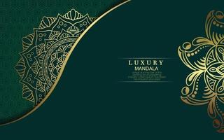 luxe mandala achtergrond met gouden arabesque pro vector
