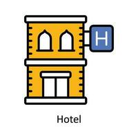 hotel vector vullen schets icoon ontwerp illustratie. reizen en hotel symbool Aan wit achtergrond eps 10 het dossier