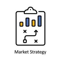 markt strategie vector vullen schets icoon ontwerp illustratie. digitaal afzet symbool Aan wit achtergrond eps 10 het dossier