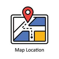 kaart plaats vector vullen schets icoon ontwerp illustratie. kaart en navigatie symbool Aan wit achtergrond eps 10 het dossier