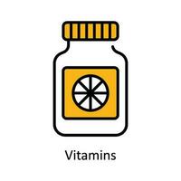 vitamines vector vullen schets icoon ontwerp illustratie. apotheek symbool Aan wit achtergrond eps 10 het dossier