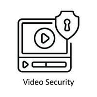 video veiligheid vector schets icoon ontwerp illustratie. online streaming symbool Aan wit achtergrond eps 10 het dossier