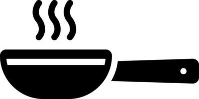 solide icoon voor frituren pan vector