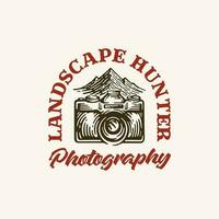 landschap fotografie logo ontwerp inspiratie in stijl wijnoogst vector