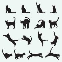 kattenverzameling - vector silhouet