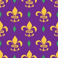 mardi gras naadloze patroon vectorillustratie. hand getrokken getekende doodle vakantie elementen en koninklijke symbolen, vectorillustratie vector