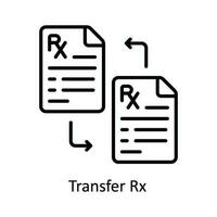 overdracht rx vector schets icoon ontwerp illustratie. apotheek symbool Aan wit achtergrond eps 10 het dossier