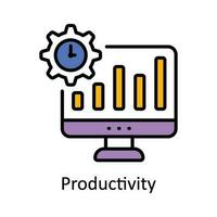 produktiviteit vector vullen schets icoon ontwerp illustratie. slim industrieën symbool Aan wit achtergrond eps 10 het dossier