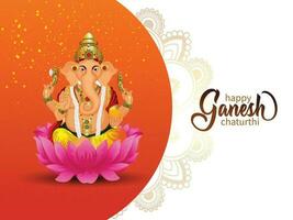 gelukkig ganesh chaturthi festival viering achtergrond vector