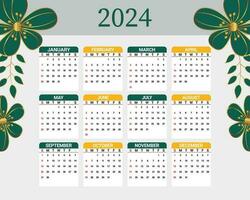 2024 kalender achtergrond vector