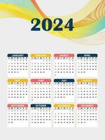 kalender 2024 met abstract achtergrond vector