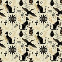 oude Egypte kat, eend, symbool. vector illustratie. naadloos patroon