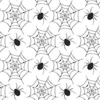 spinnenweb naadloze patroon vectorillustratie. hand getrokken geschetste webachtergrond vector