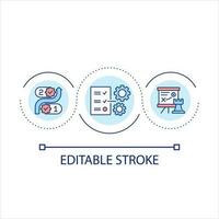 plan optimalisatie lus concept icoon. bedrijf project. ontwikkeling strategie. systeem instellingen abstract idee dun lijn illustratie. geïsoleerd schets tekening. bewerkbare beroerte vector