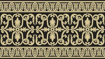 vector goud en zwart naadloos klassiek Renaissance ornament. eindeloos Europese grens, opwekking stijl kader