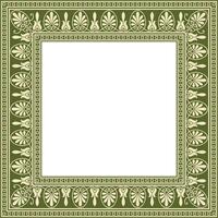 vector gouden en groen plein klassiek Grieks ornament. Europese ornament. grens, kader oude Griekenland, Romeins rijk